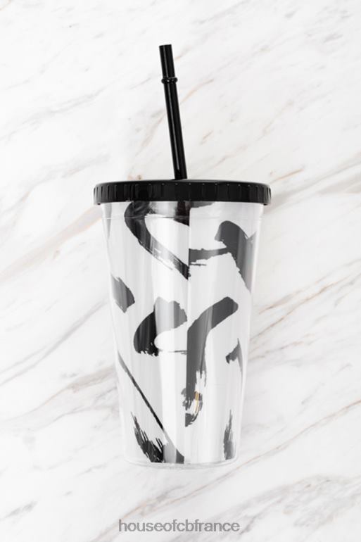 House of CB tasse isolée monochrome de carburant avec de la paille N888H1346 cadeaux
