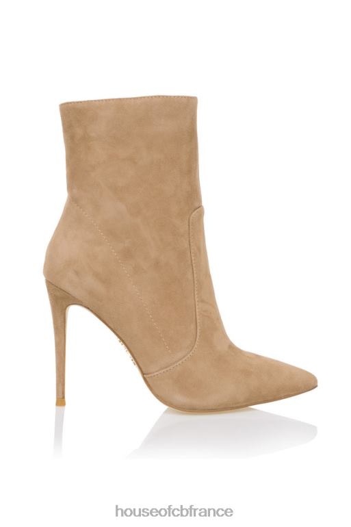 House of CB Bottines à talons aiguilles en daim marron clair Serpenti N888H1121 chaussures