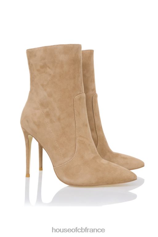 House of CB Bottines à talons aiguilles en daim marron clair Serpenti N888H1121 chaussures