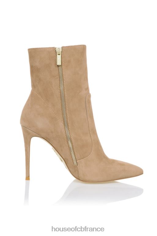 House of CB Bottines à talons aiguilles en daim marron clair Serpenti N888H1121 chaussures