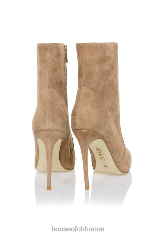House of CB Bottines à talons aiguilles en daim marron clair Serpenti N888H1121 chaussures