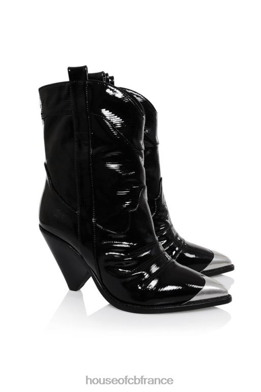 House of CB botte de cowboy à mollet bas noir terra N888H1109 chaussures