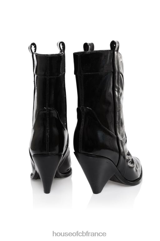 House of CB botte de cowboy à mollet bas noir terra N888H1109 chaussures