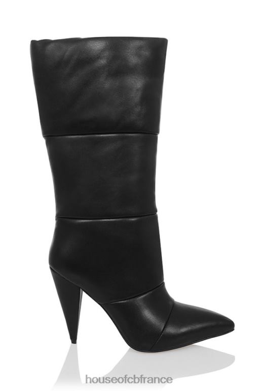 House of CB bottes bouffantes en cuir noir phénomène N888H1114 chaussures