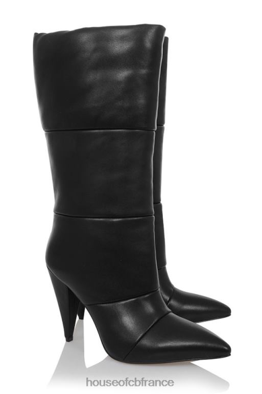 House of CB bottes bouffantes en cuir noir phénomène N888H1114 chaussures