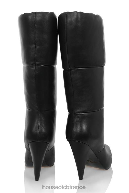 House of CB bottes bouffantes en cuir noir phénomène N888H1114 chaussures