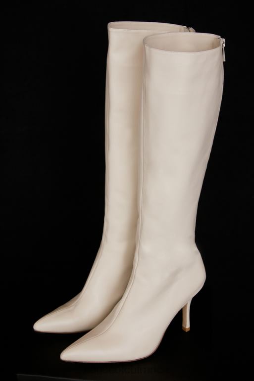 House of CB bottes hauteur genou en cuir crème royale N888H1072 chaussures