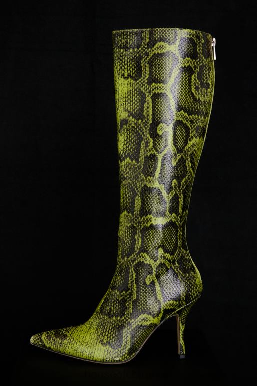 House of CB bottes hauteur genou imprimées vertes royales N888H1071 chaussures