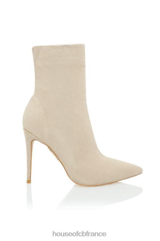 House of CB bottines côtelées à bandage en pierre sakura N888H1117 chaussures