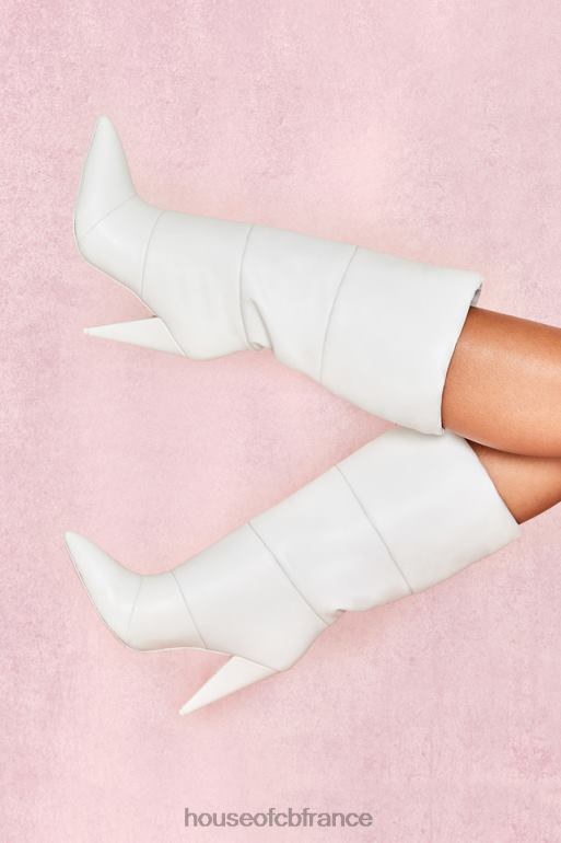 House of CB bottines doudounes en cuir blanc phénomène N888H1113 chaussures