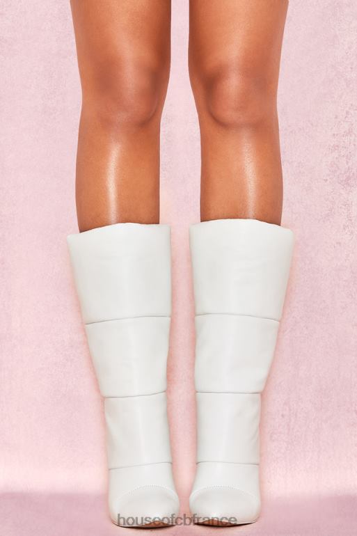 House of CB bottines doudounes en cuir blanc phénomène N888H1113 chaussures