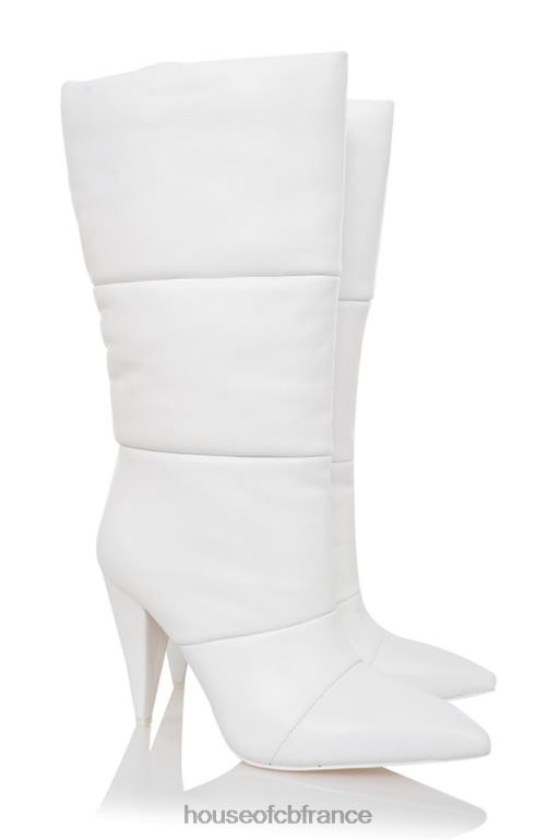 House of CB bottines doudounes en cuir blanc phénomène N888H1113 chaussures