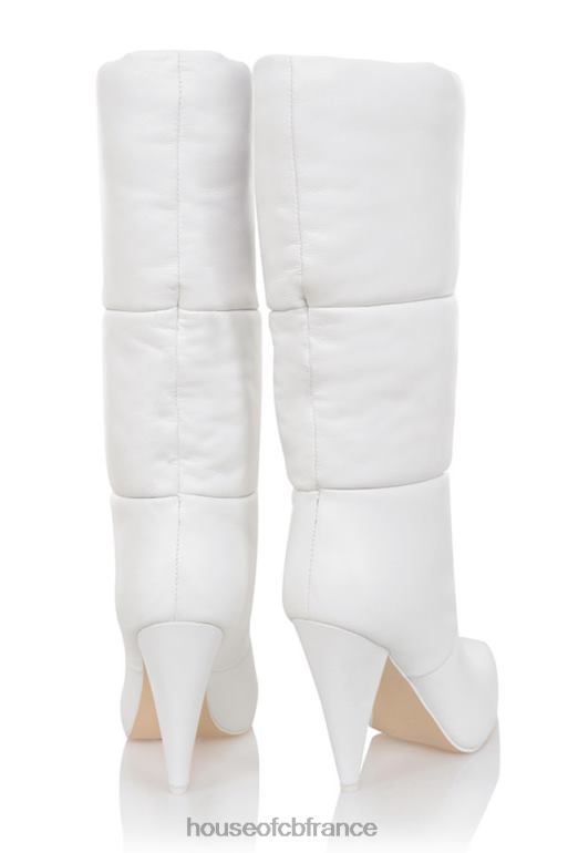 House of CB bottines doudounes en cuir blanc phénomène N888H1113 chaussures