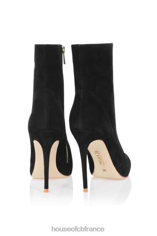 House of CB bottines serpenti en daim noir à talon aiguille N888H1123 chaussures