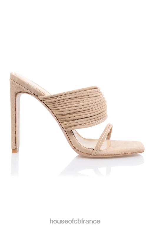House of CB evangeline sandales beiges à lanières et bout carré N888H1105 chaussures