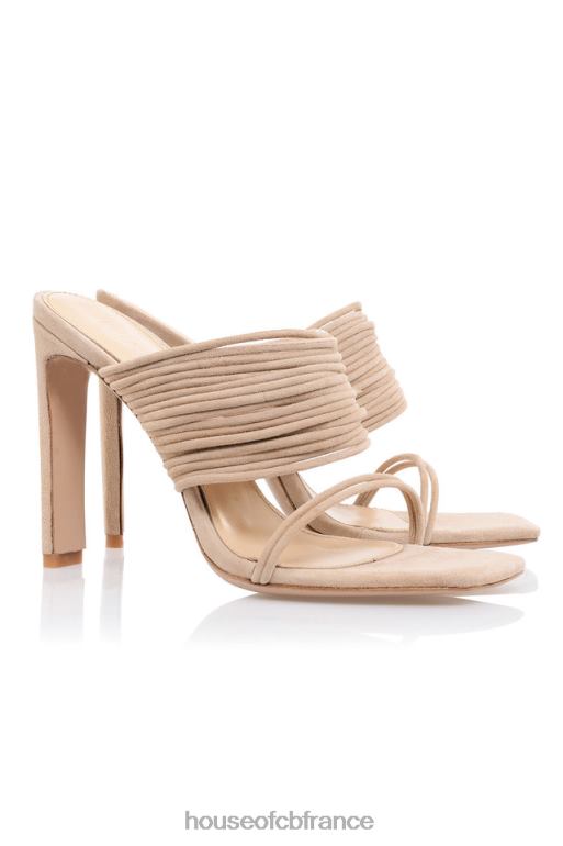 House of CB evangeline sandales beiges à lanières et bout carré N888H1105 chaussures