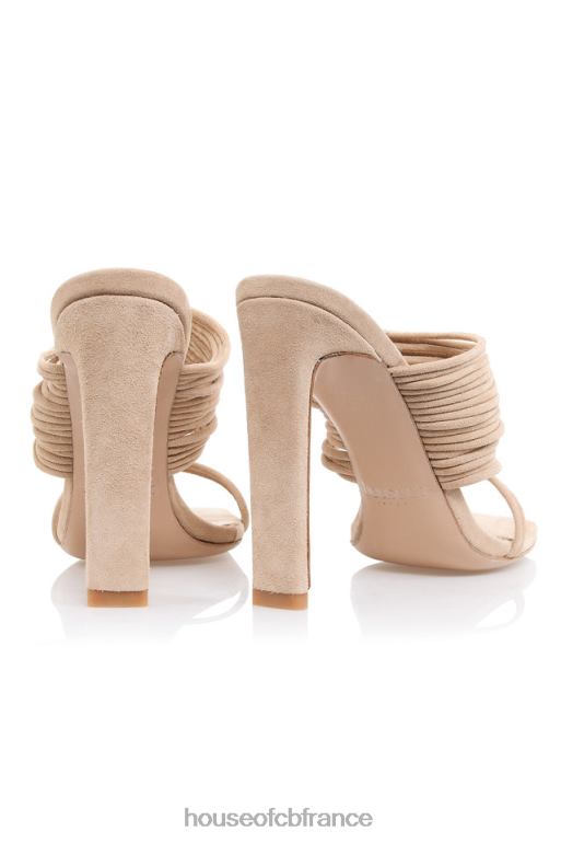 House of CB evangeline sandales beiges à lanières et bout carré N888H1105 chaussures