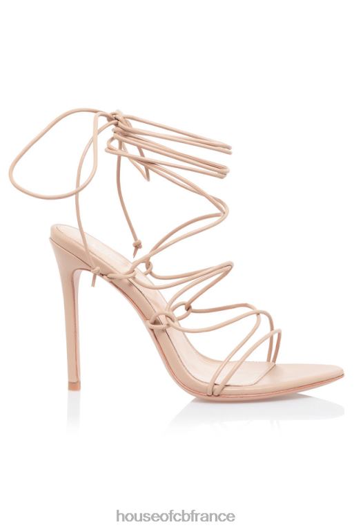 House of CB sandale tao 100 en cuir beige à peine là N888H1101 chaussures