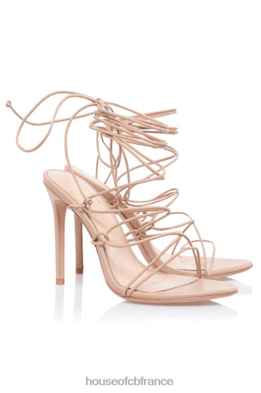 House of CB sandale tao 100 en cuir beige à peine là N888H1101 chaussures