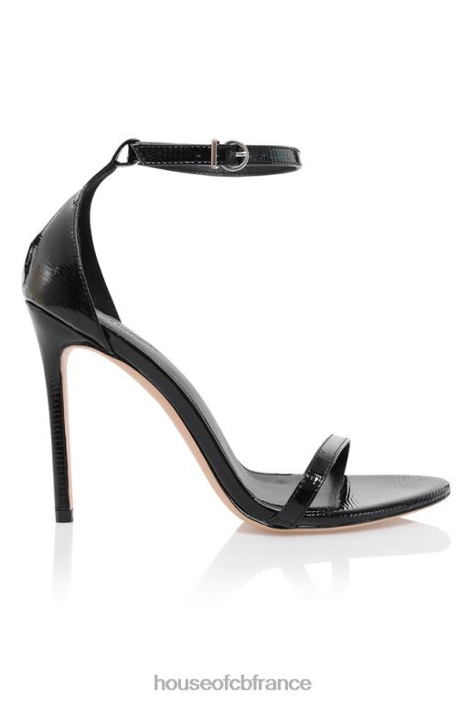 House of CB sandales à brides texturées noires Marivel N888H1089 chaussures