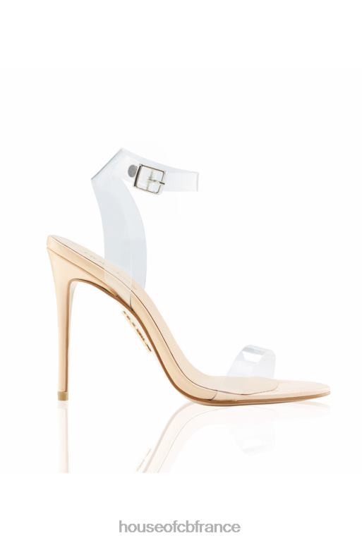 House of CB sandales en cuir beige à brides transparentes ghost N888H1124 chaussures