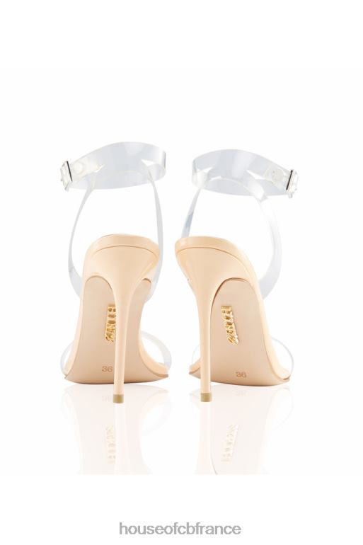 House of CB sandales en cuir beige à brides transparentes ghost N888H1124 chaussures