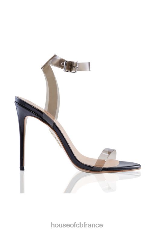 House of CB sandales en cuir à brides noires ghost N888H1120 chaussures