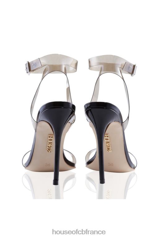 House of CB sandales en cuir à brides noires ghost N888H1120 chaussures