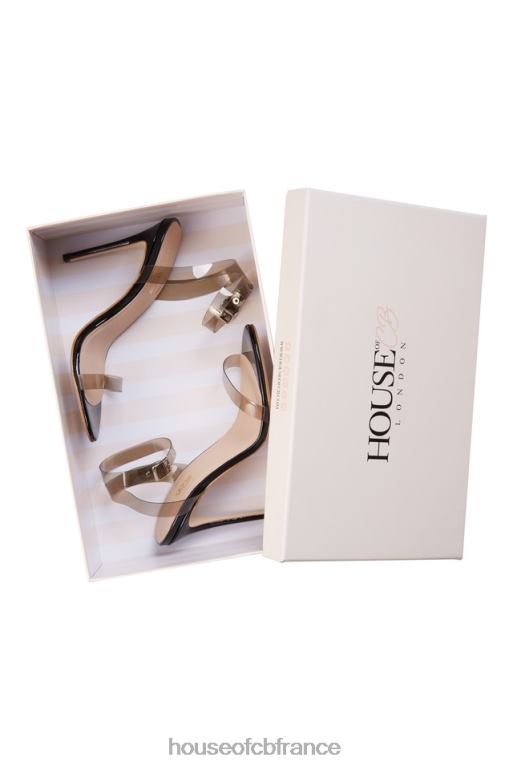 House of CB sandales en cuir à brides noires ghost N888H1120 chaussures