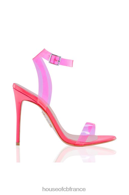House of CB sandales en cuir à brides rose fluo ghost N888H1119 chaussures