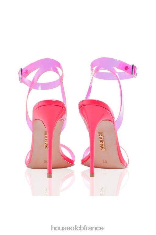 House of CB sandales en cuir à brides rose fluo ghost N888H1119 chaussures