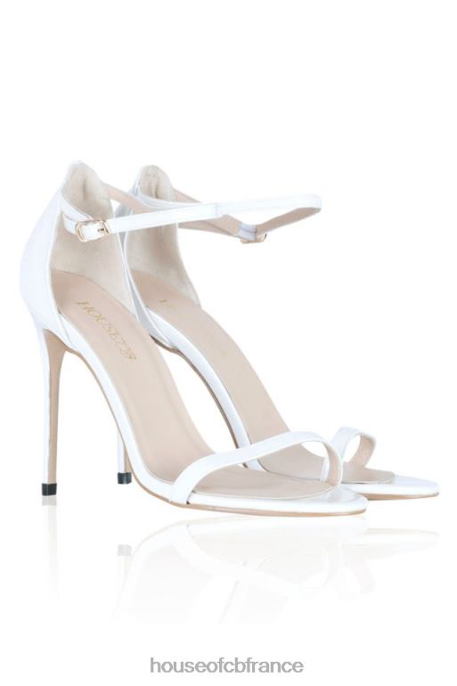 House of CB sandales en cuir verni blanc marivel N888H1134 chaussures