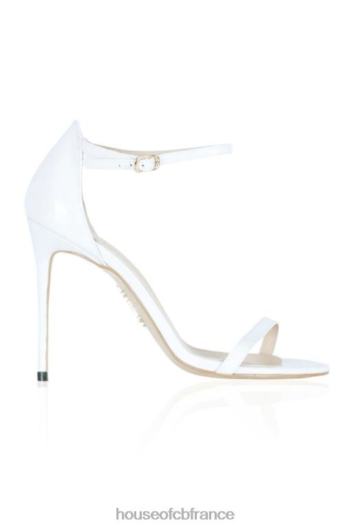 House of CB sandales en cuir verni blanc marivel N888H1134 chaussures