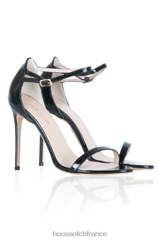 House of CB sandales en cuir verni noir marivel N888H1135 chaussures