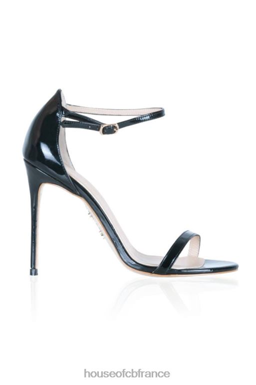 House of CB sandales en cuir verni noir marivel N888H1135 chaussures