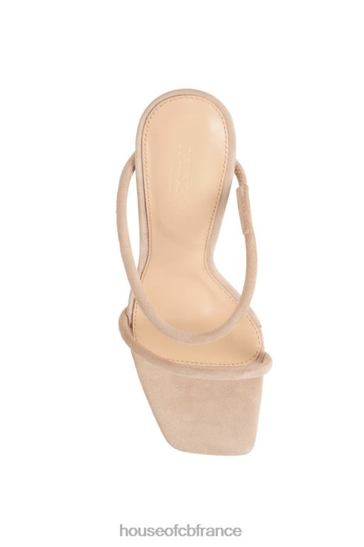 House of CB sandales pieds nus à fines brides en daim beige N888H1107 chaussures