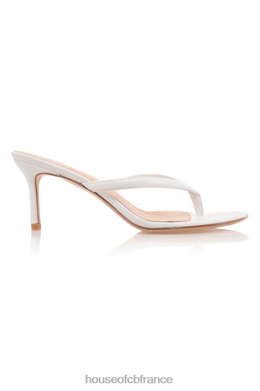 House of CB tongs à talon moyen en cuir blanc lola N888H1076 chaussures