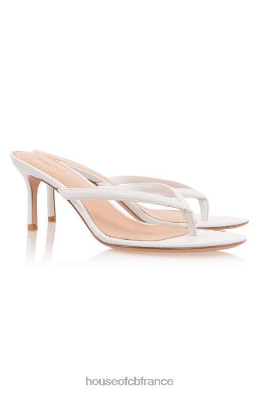 House of CB tongs à talon moyen en cuir blanc lola N888H1076 chaussures