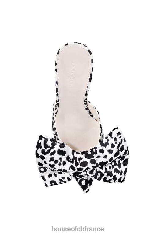 House of CB Beaubelle - mules oversize à nœud et imprimé dalmatien N888H1110 chaussures