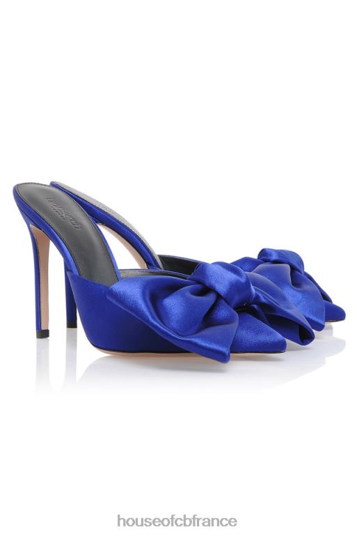 House of CB beaubelle mules oversize à nœud bleu cobalt N888H1099 chaussures