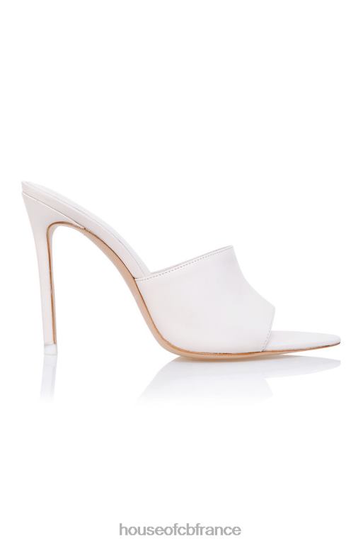 House of CB mule pointue en cuir blanc cassé andromeda N888H1111 chaussures