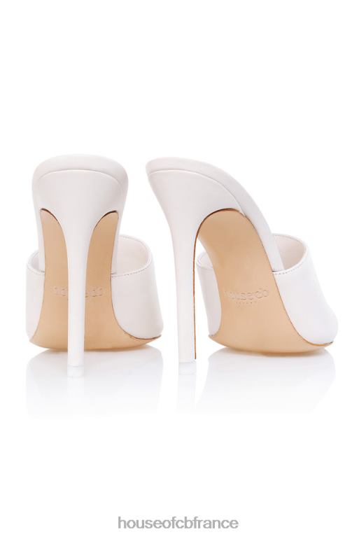 House of CB mule pointue en cuir blanc cassé andromeda N888H1111 chaussures