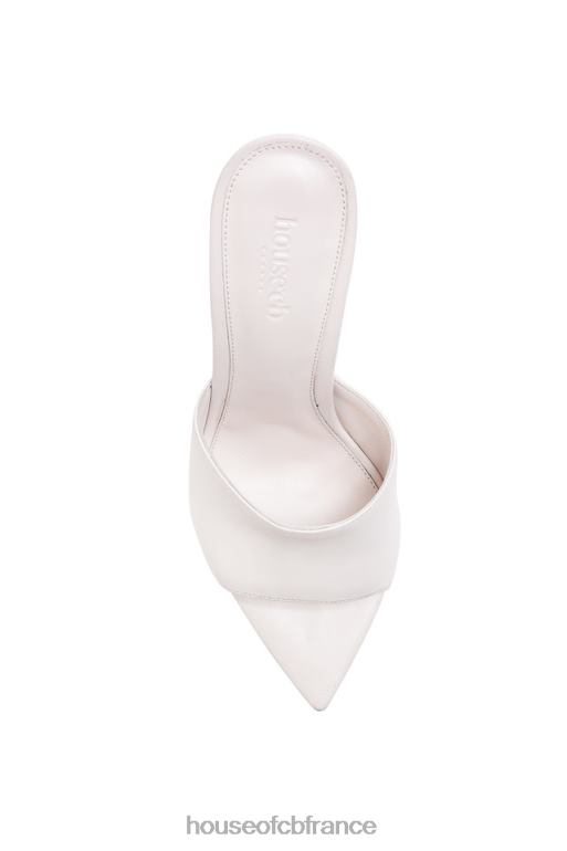House of CB mule pointue en cuir blanc cassé andromeda N888H1111 chaussures