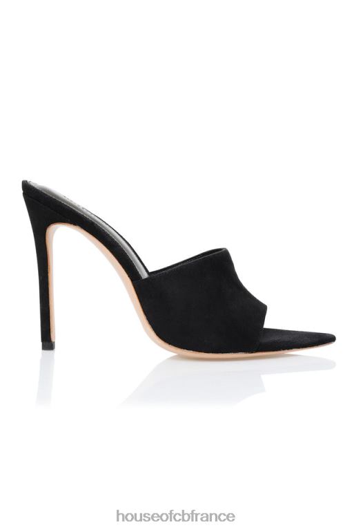 House of CB mule pointue en daim noir andromeda N888H1112 chaussures