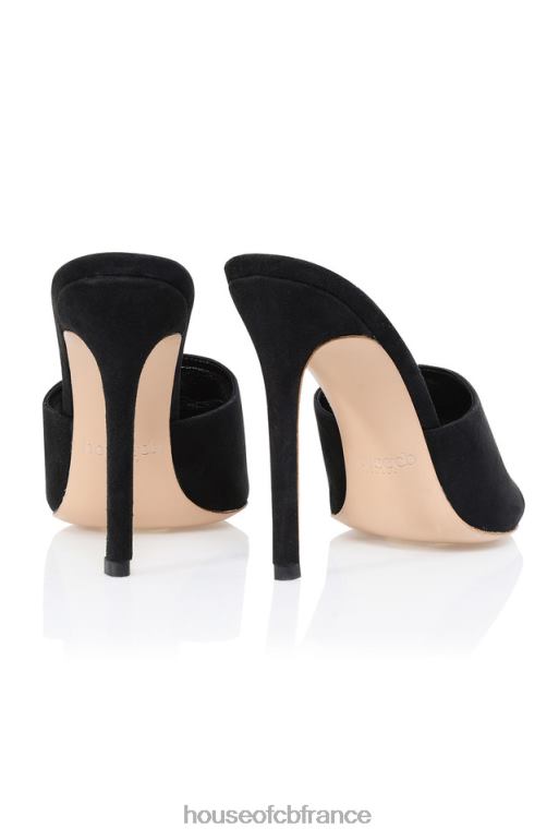 House of CB mule pointue en daim noir andromeda N888H1112 chaussures