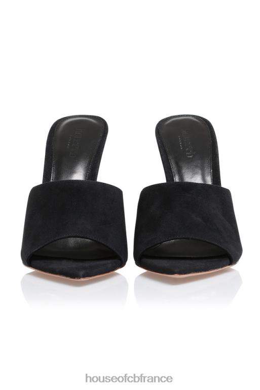 House of CB mule pointue en daim noir andromeda N888H1112 chaussures