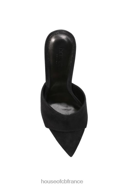 House of CB mule pointue en daim noir andromeda N888H1112 chaussures