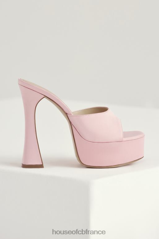 House of CB mules à plateforme en satin rose Alessandra N888H1066 chaussures