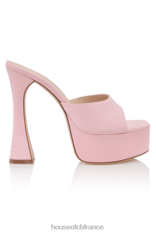 House of CB mules à plateforme en satin rose Alessandra N888H1066 chaussures