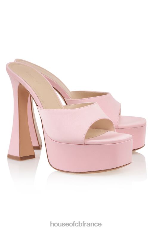 House of CB mules à plateforme en satin rose Alessandra N888H1066 chaussures